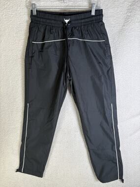 Under Armour Project Rock Brahma Pants Women Small Black Joggers Windbreaker